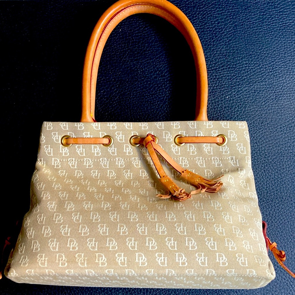 Like new, small Beige Dooney Fabric bag
